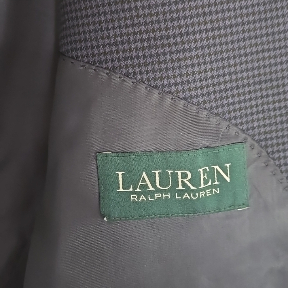 Lauren Ralph Lauren Houndstooth Wool Blazer Sz 50 - Picture 5 of 10